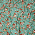 Sea Green Floral Printed Cotton Lawn Fabric 110 Cms Width India-D27756 - Regal Fabrics