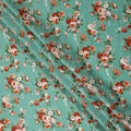 Sea Green Floral Printed Cotton Lawn Fabric 110 Cms Width India-D27756 - Regal Fabrics