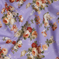 Lavender Floral Printed Cotton Lawn Fabric 110 Cms Width India-D27757 - Regal Fabrics