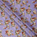 Lavender Floral Printed Cotton Lawn Fabric 110 Cms Width India-D27757 - Regal Fabrics