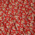 Red Floral Printed Cotton Lawn Fabric 110 Cms Width India-D27760 - Regal Fabrics