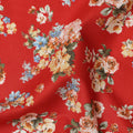 Red Floral Printed Cotton Lawn Fabric 110 Cms Width India-D27760 - Regal Fabrics