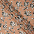Peach Floral Printed Cotton Lawn Fabric 110 Cms Width India-D27761 - Regal Fabrics