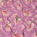Pink Floral Pure Silk Crepe Fabric 110cm - 0028975