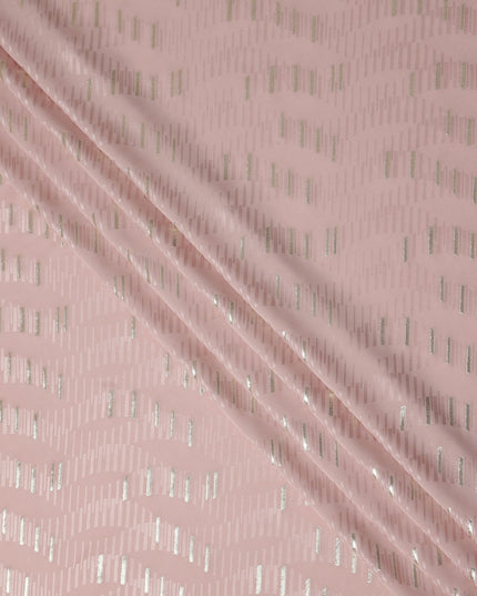 Baby Rose Pink Lurex Stripe Silk Crepe 140cm