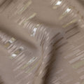 Warm Taupe Brown Lurex Stripe Silk Crepe 140cm