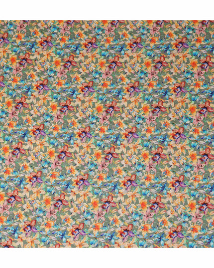 Green Garden Floral Jacquard Viscose Crepe 110cm