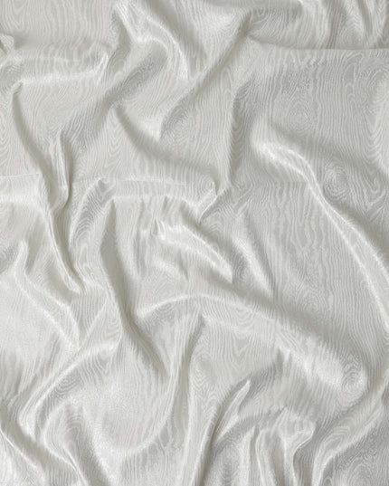 White Self Design Brocade Fabric 140cm