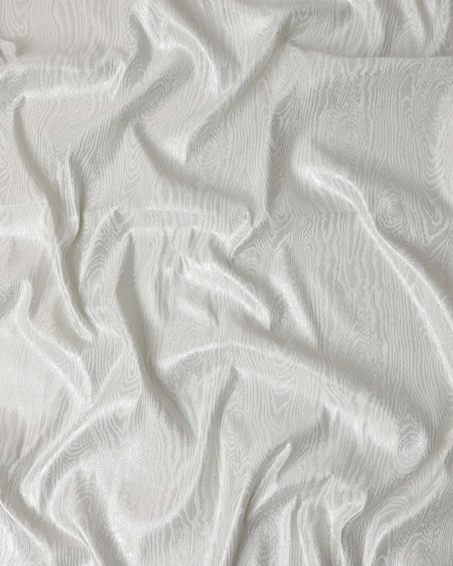 White Self Design Brocade Fabric 140cm