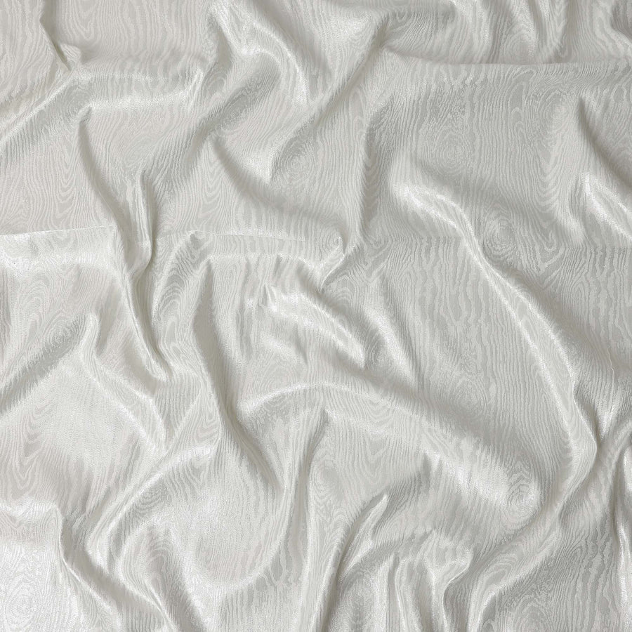 White Self Design Brocade Fabric 140cm