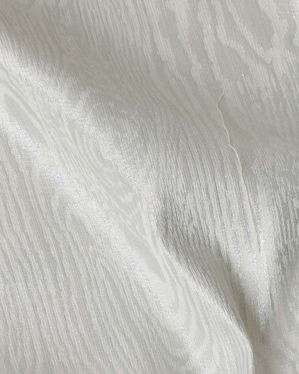 White Self Design Brocade Fabric 140cm
