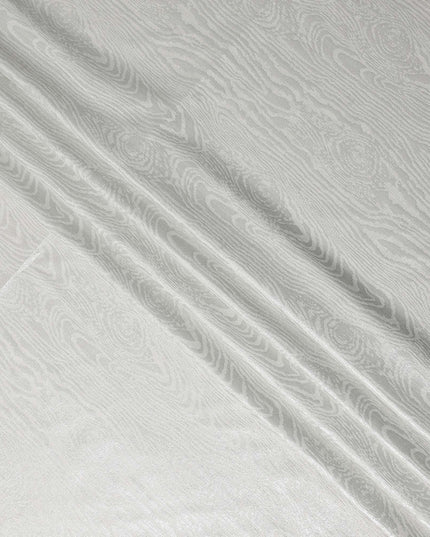 White Self Design Brocade Fabric 140cm