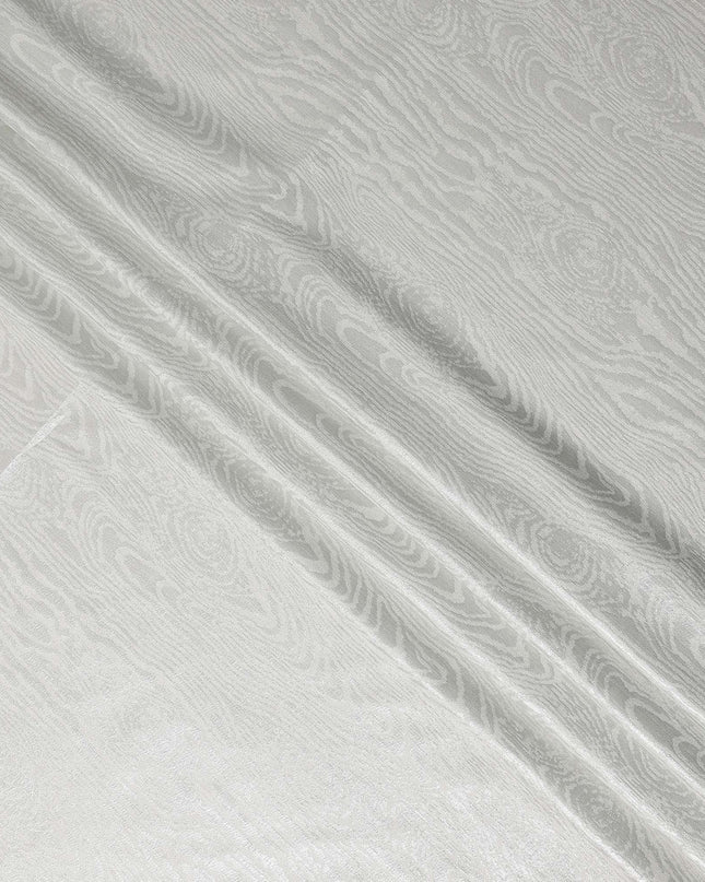 White Self Design Brocade Fabric 140cm