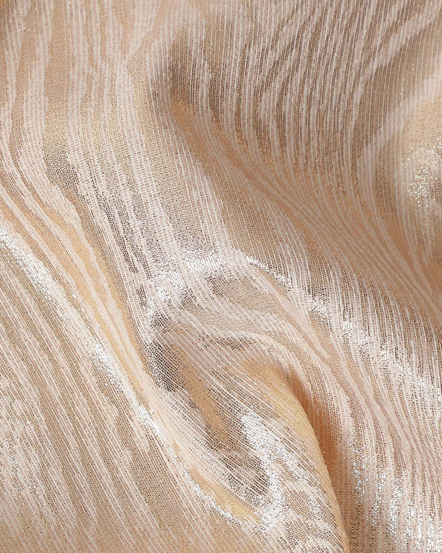 Beige Self Design Brocade Fabric 140cm