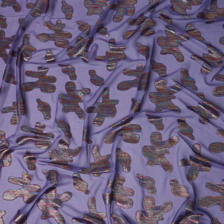 Purple Floral Polyester Fabric 140cm