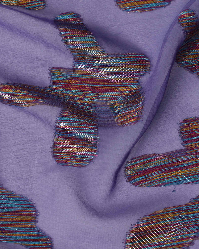 Purple Floral Polyester Fabric 140cm