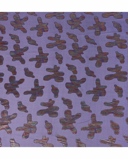 Purple Floral Polyester Fabric 140cm
