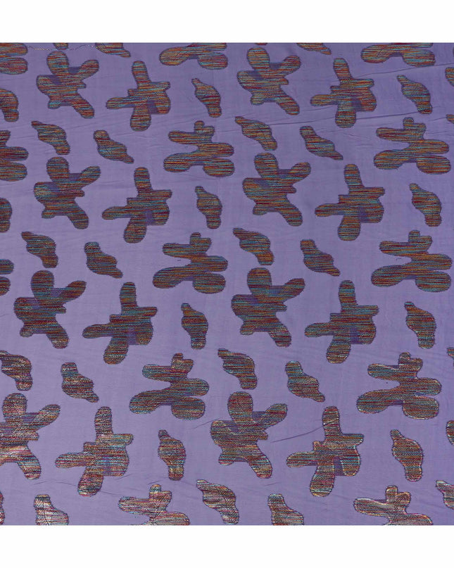 Purple Floral Polyester Fabric 140cm