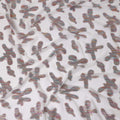White Floral Polyester Fabric 140cm