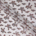 White Floral Polyester Fabric 140cm