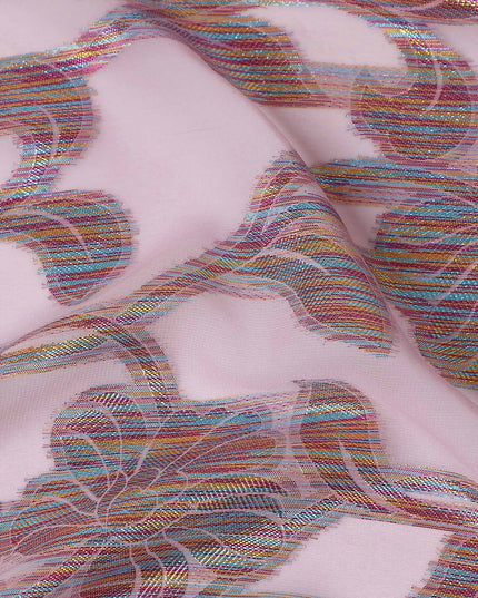 Pink Floral Polyester Fabric 140cm