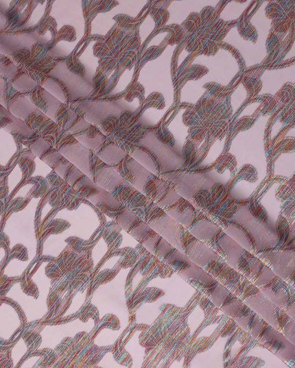 Pink Floral Polyester Fabric 140cm