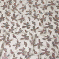 Beige Floral Polyester Fabric 140cm