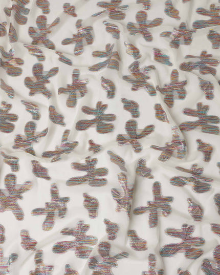 Beige Floral Polyester Fabric 140cm