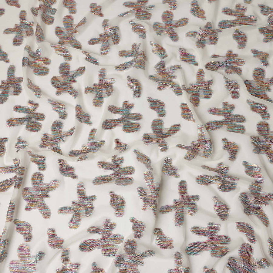 Beige Floral Polyester Fabric 140cm