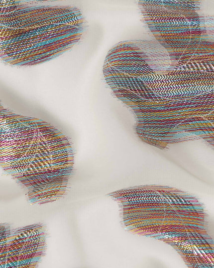 Beige Floral Polyester Fabric 140cm