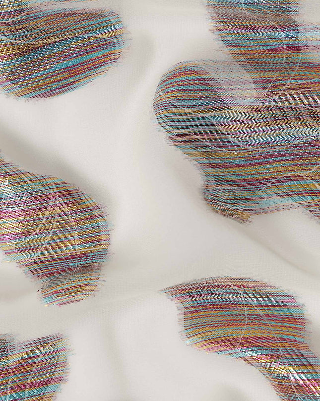 Beige Floral Polyester Fabric 140cm