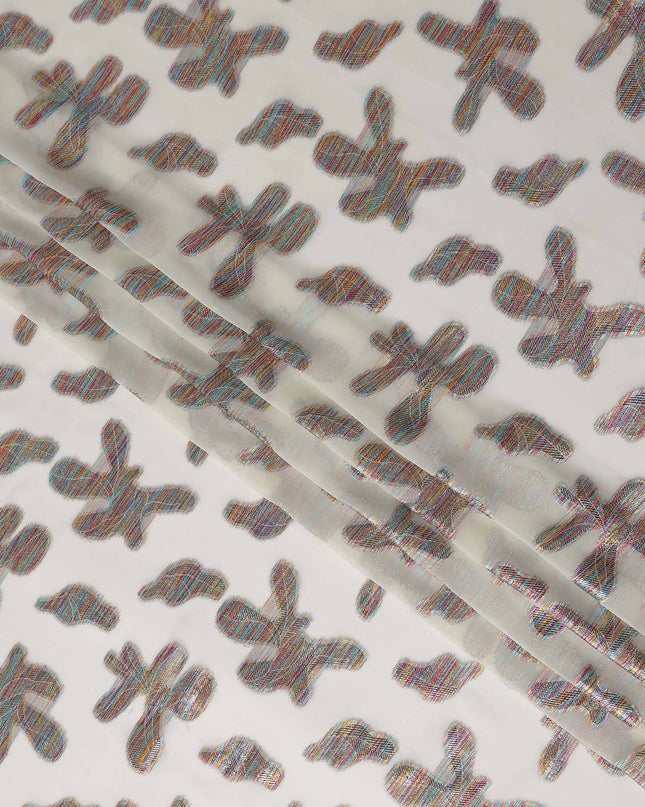Beige Floral Polyester Fabric 140cm