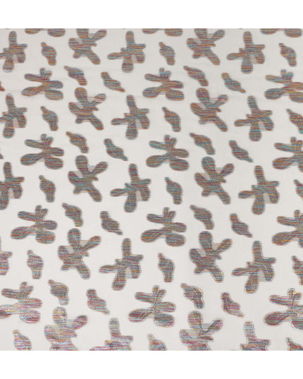 Beige Floral Polyester Fabric 140cm