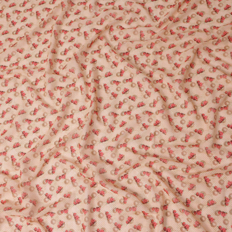Pink Polka Dot Cotton Voile Fabric 140cm