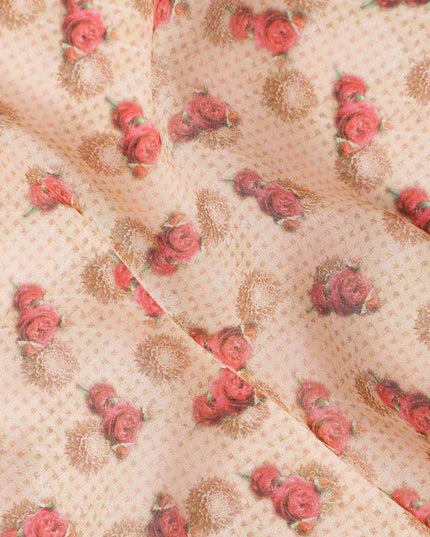 Pink Polka Dot Cotton Voile Fabric 140cm