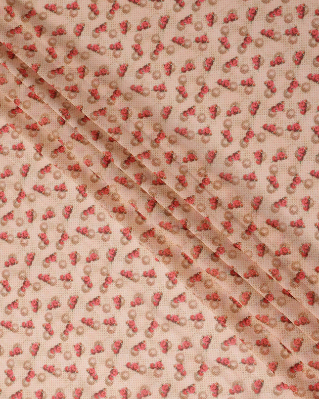 Pink Polka Dot Cotton Voile Fabric 140cm
