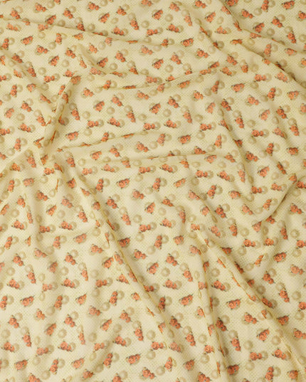 Yellow Polka Dot Cotton Voile Fabric 140cm