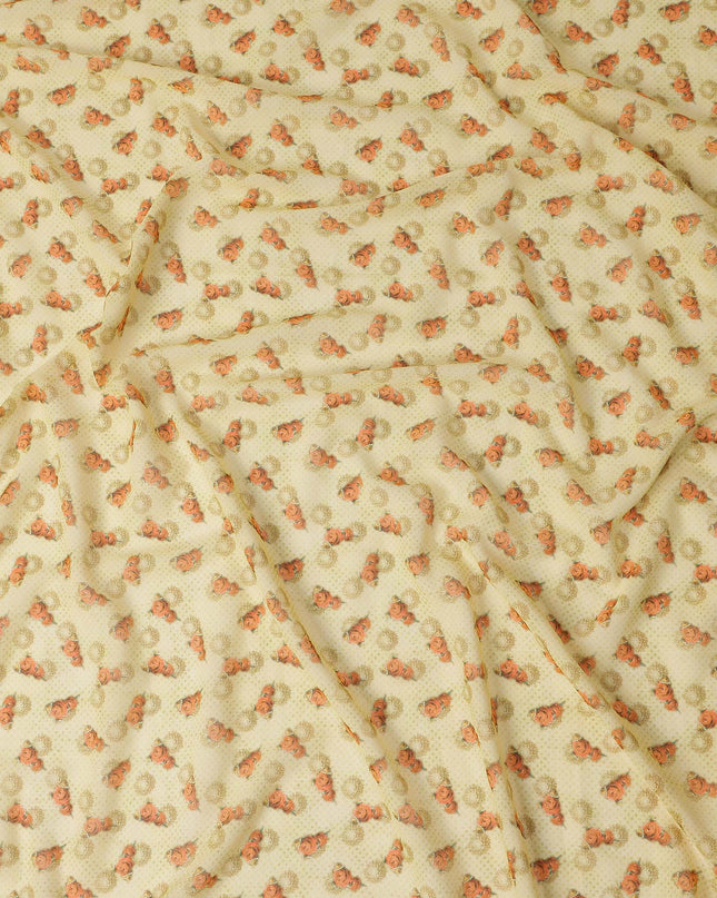 Yellow Polka Dot Cotton Voile Fabric 140cm