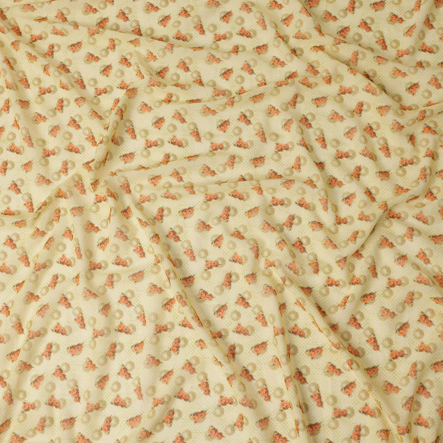 Yellow Polka Dot Cotton Voile Fabric 140cm
