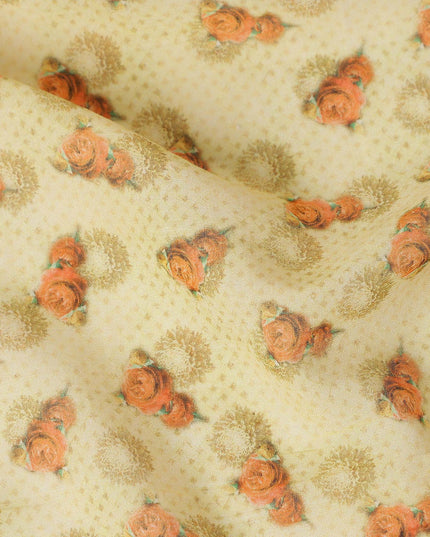 Yellow Polka Dot Cotton Voile Fabric 140cm