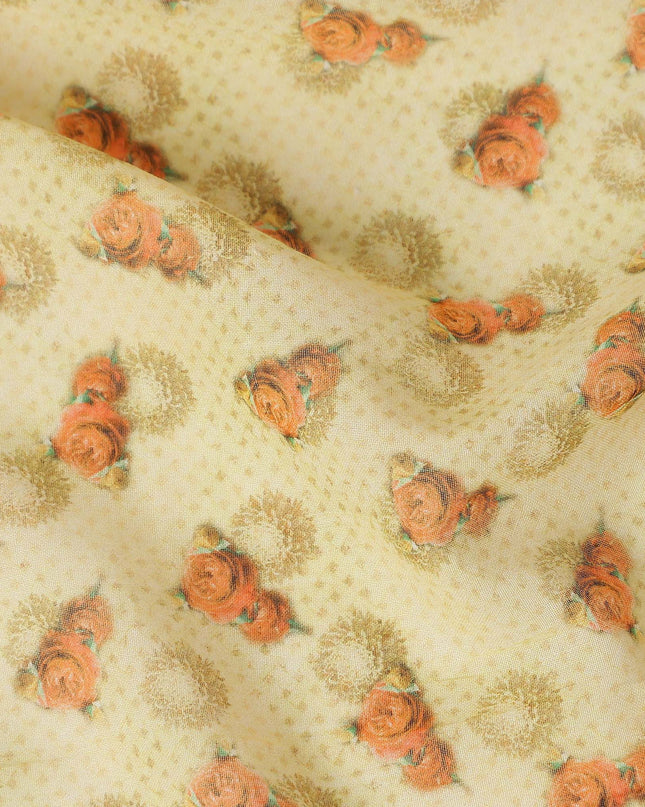 Yellow Polka Dot Cotton Voile Fabric 140cm