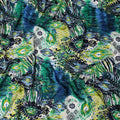 Green Abstract Viscose Crepe Fabric 140cm
