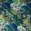 Green Abstract Viscose Crepe Fabric 140cm