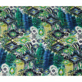 Green Abstract Viscose Crepe Fabric 140cm