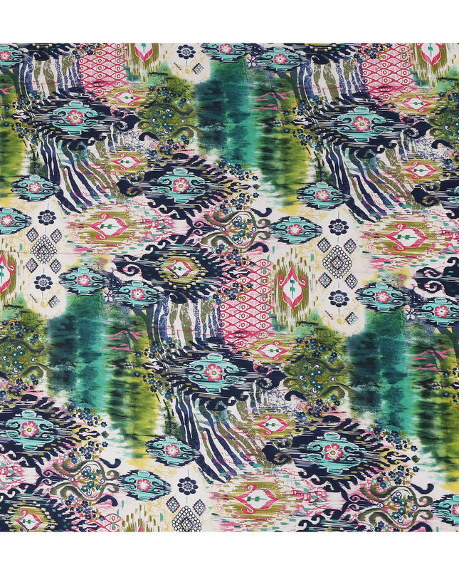 Multicolor Abstract Viscose Crepe Fabric 140cm