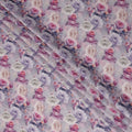 Rose Pink Paisley Viscose Crepe Fabric