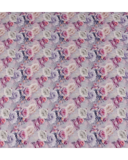 Rose Pink Paisley Viscose Crepe Fabric