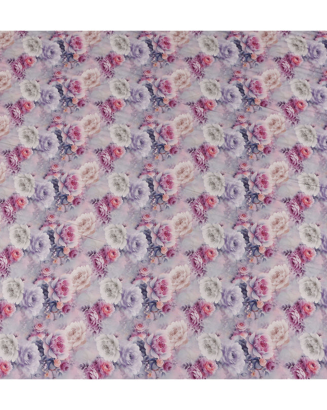 Rose Pink Paisley Viscose Crepe Fabric
