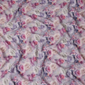 Dusty Lilac Floral Viscose Crepe Fabric by Meter