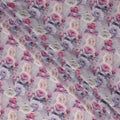 Dusty Lilac Floral Viscose Crepe Fabric by Meter